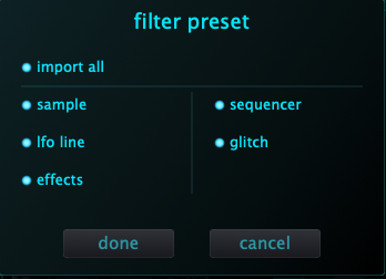 Channel Load/Paste Options Dialog